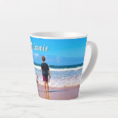 Jouw huisdier foto latte mok met aangepaste naam (Rechterhoek)