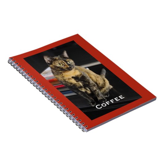 Jouw huisdier foto, Naam, Rode achtergrond, Spiraa Notitieboek (Rechterzijde)