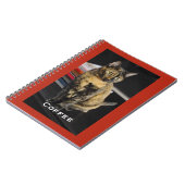 Jouw huisdier foto, Naam, Rode achtergrond, Spiraa Notitieboek (Linkerzijde)