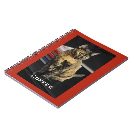 Jouw huisdier foto, Naam, Rode achtergrond, Spiraa Notitieboek (Linkerzijde)