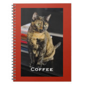 Jouw huisdier foto, Naam, Rode achtergrond, Spiraa Notitieboek (Voorkant)