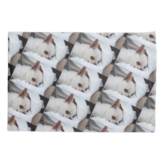 Jouw huisdier hond puppy aangepaste foto chihuahua kussensloop (Achterkant)