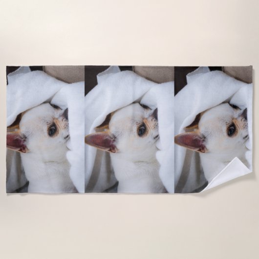 Jouw huisdier hond puppy aangepaste foto chihuahua strandlaken (Voorkant)
