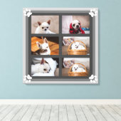 Jouw huisdier hond puppy aangepaste foto collage c canvas afdruk (Insitu (Houten vloer))