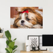 Jouw huisdier hond puppy aangepaste foto poster (Thuiskantoor)