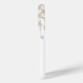 Jouw huisdierfoto & witte poten op beige & aangepa Case-Mate iPhone case (Achterkant / Links)
