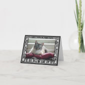 Jouw Huwelijksfoto Dank Je Zwarte en Witte Kunst Bedankkaart (Voorkant)