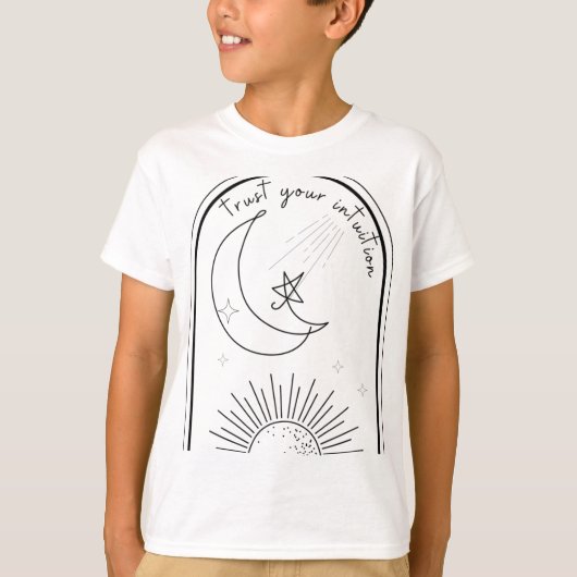 Jouw intuïtie Boho Stars Moon Abstracte lijn Art T T-shirt (Voorkant)