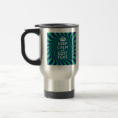 Jouw Keep Calm Tekst in Blauwe Groene Wervel Decor Reisbeker (Links)