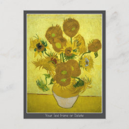 Jouw kleur/tekst Vincent van Gogh Sunflower 1889 Briefkaart