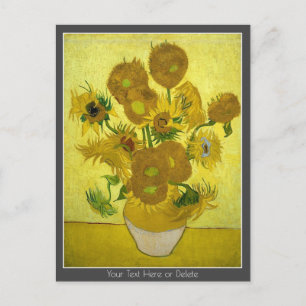 Jouw kleur/tekst Vincent van Gogh Sunflower 1889 Briefkaart