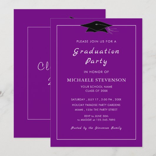 Jouw kleuren diploma uitnodiging - Kies lettertype (Voorkant / Achterkant)