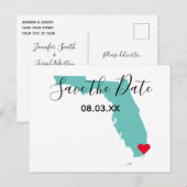 Jouw Kleuren Florida Kaart Vorm Bewaar de Datum (Voorkant / Achterkant)