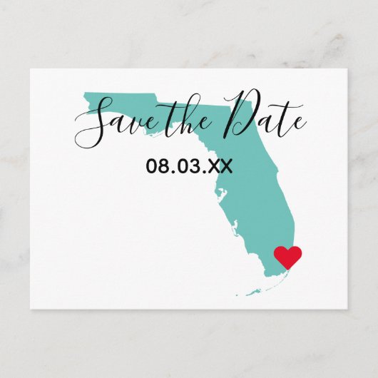 Jouw Kleuren Florida Kaart Vorm Bewaar de Datum (Voorkant)