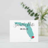 Jouw Kleuren Florida Kaart Vorm Bewaar de Datum (Staand voorkant)