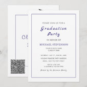 Jouw kleuren grad-partij uitnodiging met QR-code (Voorkant / Achterkant)