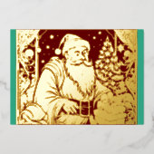 Jouw kleuren Kerstman Folie Feestdagenkaart (Voorkant)