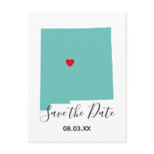 Jouw kleuren New Mexico kaartvorm save the date