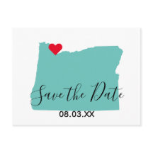Jouw kleuren Oregon kaartvorm Save the Date