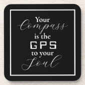 'Jouw kompas is de gps voor je sol' zin Bier Onderzetter (Voorkant)