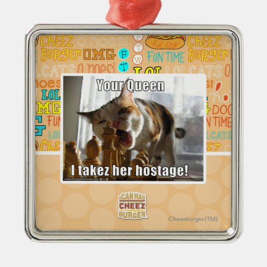 Jouw koningin, ik heb haar gegijzeld. metalen ornament (Voorkant)