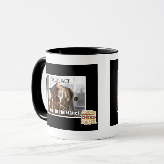 Jouw koningin, ik heb haar gegijzeld. mok (Voorkant links)