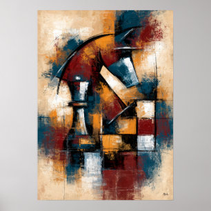 Jouw Koningin Vorm Abstract Schaken Kunst in Japan Poster