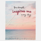 Jouw kracht inspireert me elke dag medium fleece deken (Voorkant)