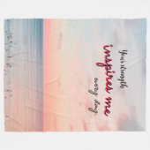 Jouw kracht inspireert me elke dag medium fleece deken (Voorkant (Horizontaal))