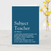 Jouw Leraren Definitie Typografisch Plezier Blauw Kaart (Gele Bloem)