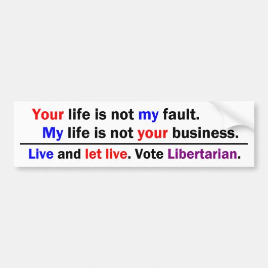 Jouw Leven Mijn Leven Bumpersticker (Voorkant)
