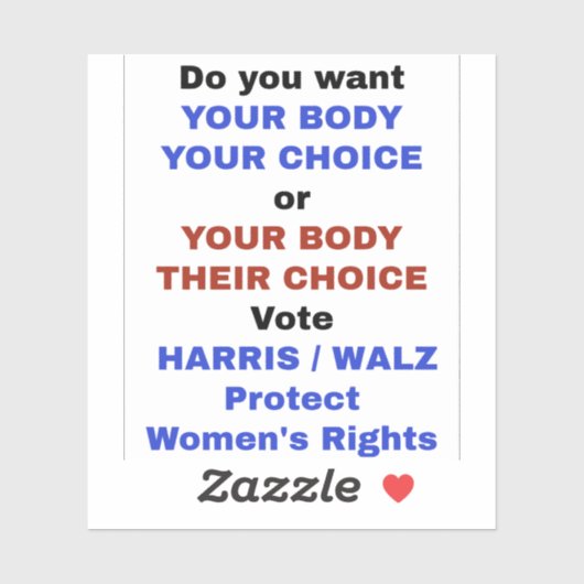 Jouw Lichaam Jouw Keuze Sticker (Vel)