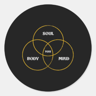 Jouw Lichaam Ziel Geest Pilates Yoga Meditatie Gru Ronde Sticker