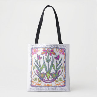 Jouw liefde, God, komt naar de Heavens Tote Bag