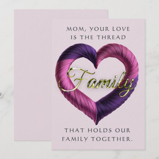Jouw liefde is de draad - Moederdag Kaart (Voorkant / Achterkant)