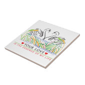 Jouw Liefde is de essentie van mijn leven keramisc Tegeltje (Zijkant)