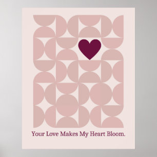 Jouw Liefde Laat Mijn Hart Bloeien Mid Century Poster
