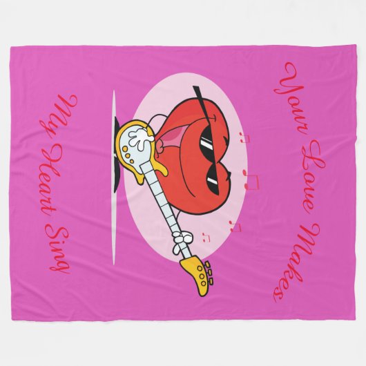 Jouw liefde maakt mijn hartslag fleece deken (Voorkant (Horizontaal))