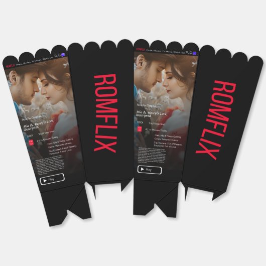 Jouw liefdesverhaal Film streaming Popcorn dozen Bedankdoosjes (Ongevouwen)