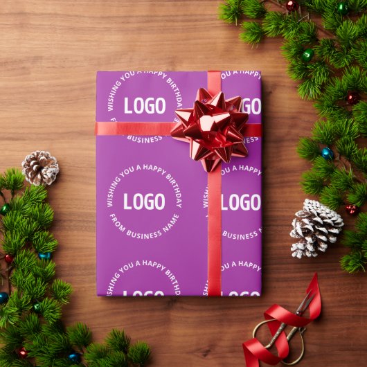 Jouw Logo & Aangepaste Tekst | Gefeliciteerd van… Cadeaupapier (Feestdagen Geschenken)