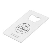 Jouw Logo | Bedrijfs Modern minimalistisch minimal Creditkaart Flessenopener (Voorkant Gekanteld)