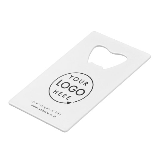 Jouw Logo | Bedrijfs Modern minimalistisch minimal Creditkaart Flessenopener (Voorkant Gekanteld)