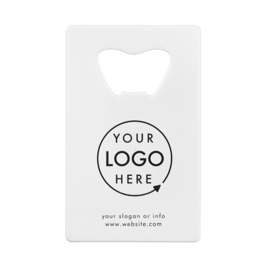 Jouw Logo | Bedrijfs Modern minimalistisch minimal Creditkaart Flessenopener (Achterkant)