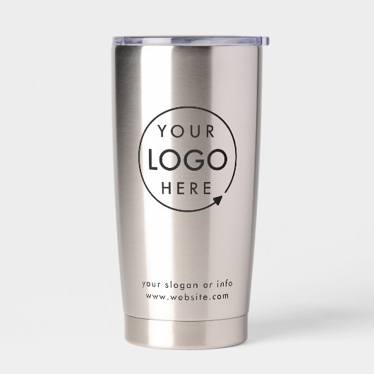 Jouw Logo | Bedrijfs Modern minimalistisch minimal Geïsoleerde Drinkbeker (Links)