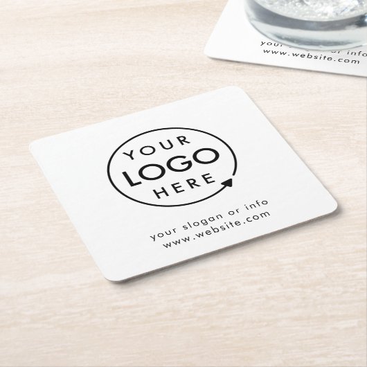 Jouw Logo | Bedrijfs Modern minimalistisch minimal Kartonnen Onderzetters (Schuin)