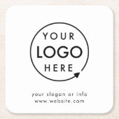 Jouw Logo | Bedrijfs Modern minimalistisch minimal Kartonnen Onderzetters (Voorkant)