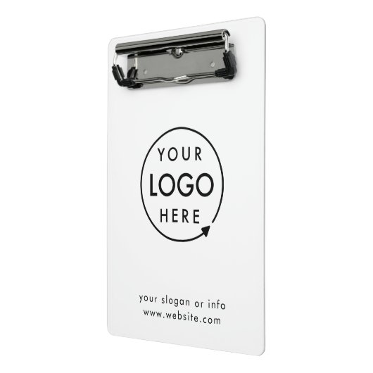 Jouw Logo | Bedrijfs Modern minimalistisch minimal Mini Klembord (Angled2)