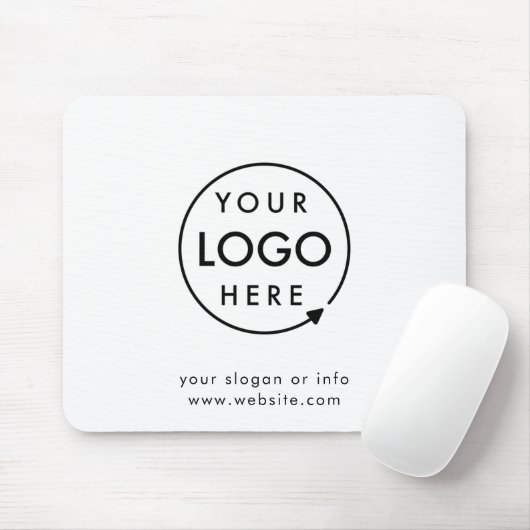 Jouw Logo | Bedrijfs Modern minimalistisch minimal Muismat (Met muis)