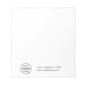 Jouw Logo | Bedrijfs Modern minimalistisch minimal Notitieblok (Voorkant)