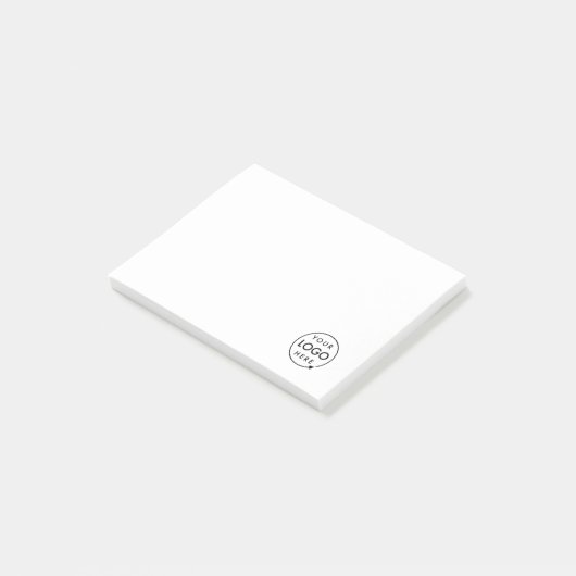 Jouw Logo | Bedrijfs Modern minimalistisch minimal Post-it® Notes (Schuin)